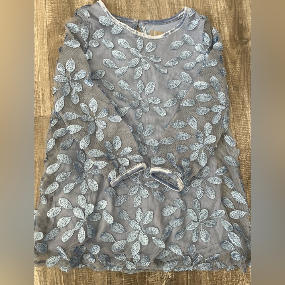 3T fall dress with denim jacket
